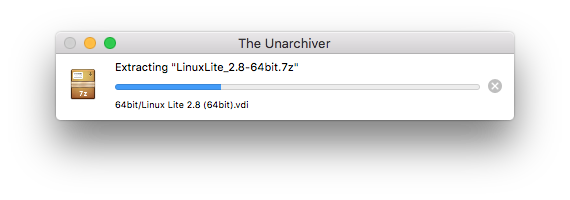 Unarchiver extracting